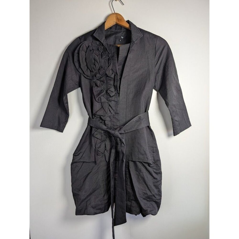 Ryu Anthropologie Jacket size Small 3D Rosette Witchy Whimsigoth Goth Boho Fairy